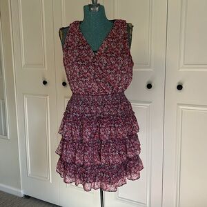 Tiered floral mini dress